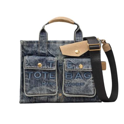 THE DENIM SUEDE MEDIUM CARGO TOTE BAG
